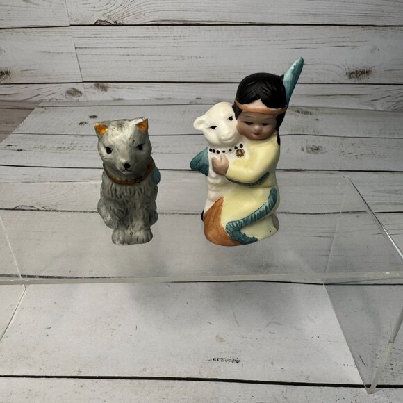 VTG Porcelain American Nativity Set Teepee, Holy Family and Animals Hand Painted - Picture 11 of 16